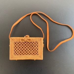 Anthropologie  Woven Wicker Purse Crossbody